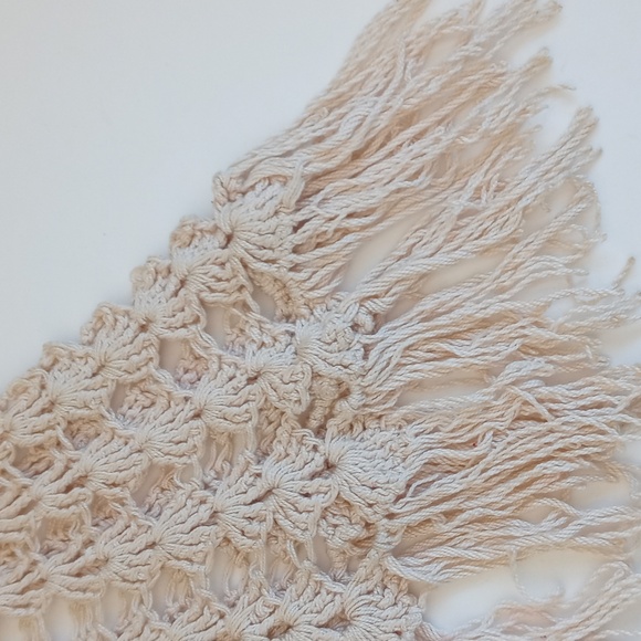 Vintage Elegant Cream/ Nude Rope Crochet Hand Knit Skirt M - Picture 7 of 10